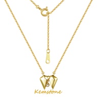 Kemstone S925 Silver Gold Plated Silver Shiny Zircon Crystal Love Open Box Pendant Clavicle Chain Necklace for Women Romantic Confession Jewelry Gift