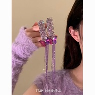 Purple butterfly fringe hair clip | bangs broken hair clip