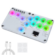 Fighting Stick Controller Colorful RGB Light Fighting Game Arcade Game Keyboard for PC Switch