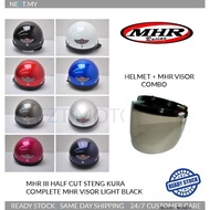 ❀ Helmet Motorcycle ❀ ♗ORIGINAL MHR III Half Cut Helmet + Tinted Visor Topi Keledar Steng Helmet♤