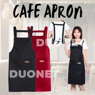 DUONET Apron Kitchen Cotton Waterproof Custom Black Apron Barista Epron Kain Kalis Air 围裙 圍裙 工作服