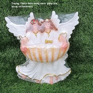 Tượng phù điêu thiên thần bưng nước phép ngang 40x30(cm)(nước phép công giáo)