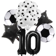 15pcs Football Ballon Birthday Decor Football Balloons for Boys Football Trophy Foil Number Balloon 