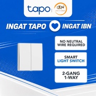 TP-Link Tapo S220 Smart Switch 2-Gang No Neutral, Battery Operated, Works with Tapo App & Voice Cont