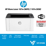Pencetak HP Mono Laser Pencetak 107a 4ZB77A (USB) / 107w 4ZB78A (Wayarles)