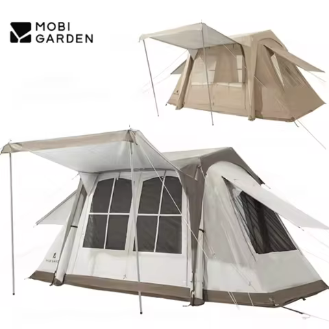 MOBI GARDEN 10.92㎡ Large Space Ridge Tent Outdoor Camping Integrated Air Column Tent Breathable Skyl