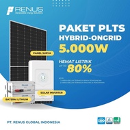 PAKET PLTS HYBRID ONGRID 5000W SIAP PASANG