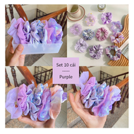 Set 10 dây buộc tóc scrunchies dễ thương