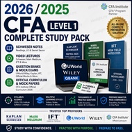 2025–2026 CFA Level 1 Complete Study Pack | Schweser, IFT, UWorld & Wiley QBanks + Official Curricul