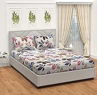 AMEYAA Cotton Feel All Around 60" x 78" Elastic Fitted Glace Printed Queen Size Double Bed Bedsheet 