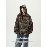 [Street style casual camouflage zip-up jacket]Women's Street Long-Sleeved jacket