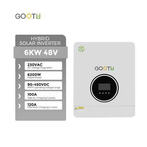 GOOTU 6.2KW Hybrid Solar Inverter 48V 220V Off-Grid Inverter Featuring 120A MPPT Charger Operates Wi