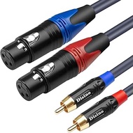 Dual Female XLR to Dual RCA Cable, Heavy Duty 2-XLR Female to 2 RCA/Phone Plug Male HiFi Stereo Audi