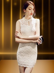 MYDU SALE – MS 35 Đầm Ôm Thun Ren – Kết Ngọc Nhẹ Form Body Tôn Dáng