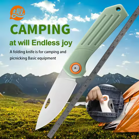 YingQu AP51 Folding Knife 5CR15MOV Stainless Steel PP Handle Outdoor Camping Pocketknives Fruit Cutt