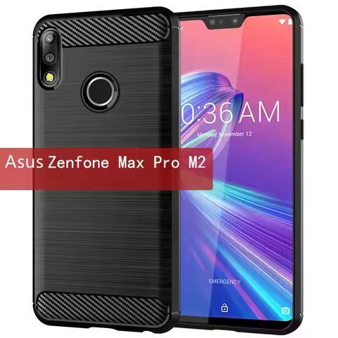 Matte Silicone Case for Asus Zenfone Max Pro M2 Shockproof Carbon Fiber Soft Back Cover for zenfone 
