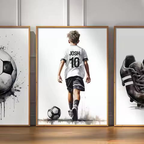 Personalized Football Player Poster, Boys' Football Gift Football Wall Art, Men's Football Gift, Hom
