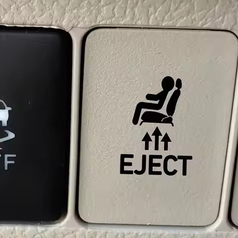 "EJECT" - 9PCS/SET Funny Eject Seat Ejection Waterproof Sticker, Vinyl Decal for Car Interior Button