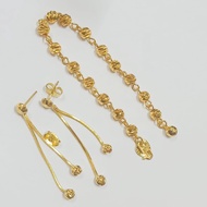 Set Gelang & Subang Emas Korea Cop 916