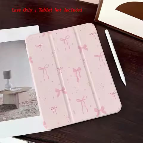 Adorable Pink Bow + Shining Stars iPad Cover For Apple iPad 9th/10th Gen Air 5 Pro 12.9 Mini 6 Shock