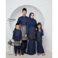 Baju Raya Set Family/Suraiya Navy Blue/Family Sets/Raya Sedondon/Baju Kurung/ Baju Melayu/Kurung Mod