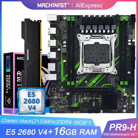 MACHINIST X99 PR9-H Motherboard Intel LGA2011-3 kit Set Xeon E5 2680 V4 CPU processor DDR4 16GB 2133