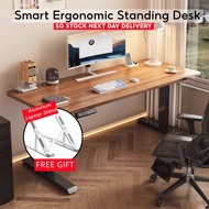 Local Delivery | Free Laptop Stand | Smart Ergonomic Standing Desk Electric Table Height Adjustable 