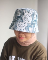 Topi Bucket Hat / Topi Pantai Kanvas Wanita SPNB Trigo