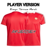 MERAH Player Version Jersey Mchstr_Utdd Terrace Icons Red 2024 2025 Premium High Quality Clothes AFJ