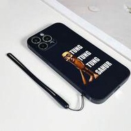 1pc Black TPU "Tung Tung Tung Tung Sahur #Shanhaijing I# Abstract Wooden Man Pattern Shockproof Phon