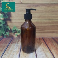 300ML THICK AMBER GLASS BOTTLE WITH BLACK PUMP CAP 300 AMBER GLASS BROWN BOTTLE ML