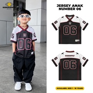 Kiddsupply Children's Jersey Number 06 Black | Kids Sporty Jersey | Children's Rugby Jersey | KD-JS0
