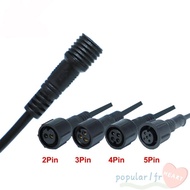 POPULARFR 2Pin 3Pin 4Pin Jack, IP67 Black Cable Male to Female Led Connector, LED Light Connector 2P