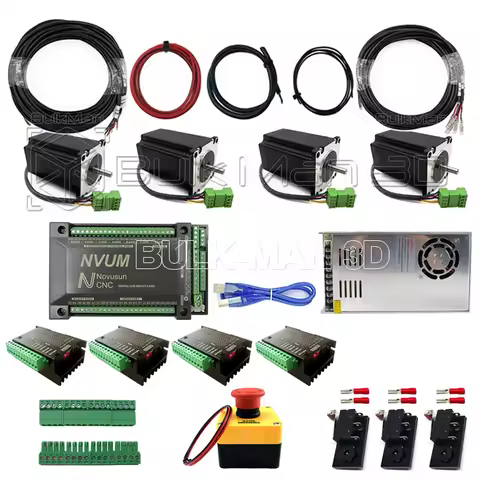 BulkMan3D 4-Axis USB NVUM Mach3 Controller Kit with 2.45N.m Nema23 Motors for ULTIMATE Bee, QueenBee