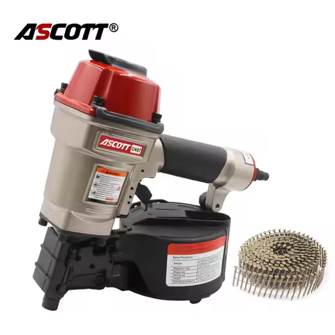 Ascott Pneumatic Nailer CN57 Industrial Pallet Coil Nail Gun 25-57mm Nails for Making Wood Strip Box