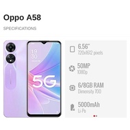 OPPO A58 4G/5G Smartphone | 6GB/8GB + 128GB ROM | 33W SUPERVOOC | 5000mAh Battery | Oppo Malaysia 1 Year Warranty