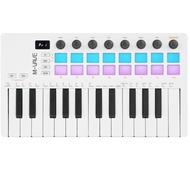 M-vave SMK-II 25 คีย์ MIDI คีย์บอร์ดคอนโทรลเลอร์ 16 แผ่นดรัม Backlit บลูทูธกึ่งน้ําหนัก Professional