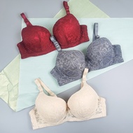 3/4 Coverage Cup B/C 38-44 Wired Bra Flora Lace Cotton Lingerie / Baju Dalam Wanita Ada Dawai 8858