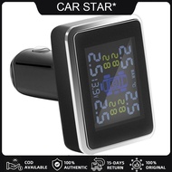 Car TPMS Tire Pressure Monitor LCD 4 External Sensors Tyre Temperature Warning
