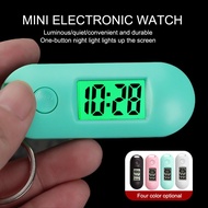 Silent Luminous Mini Portable Key Chain Digital Electronic Clock Student Exam Study Library Pocket Watch Green Backlight LCD Display