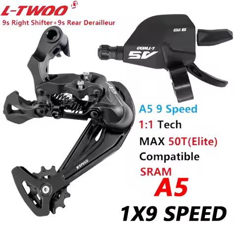 LTWOO A5 1X9 Speed Shifter Groupset Mountain Bike 9V Shifter Lever Rear Derailleur Kit Max Support 5