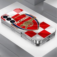Arsenal fc desgin 09 Luxury Plated Frame Glass Phone Case For Samsung Galaxy S22 S23 S24 S25 S26 Ult