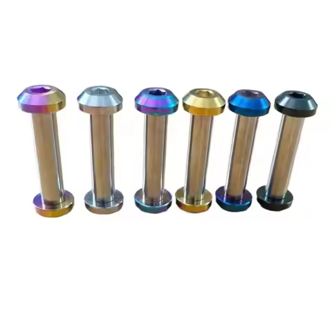 A Set(2pcs Scews+1 Rod Nut) M6x1mm Ti/Golden/Rainbow/Blue/Black GR5 Titanium Bolts & Rod Nut Mountai