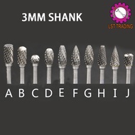 [READY STOCKS] 1PCS 3MM ROTARY BURR / CARBIDE ROTARY BURR / CARBIDE ROTARY FILE / MATA KOREK BESI