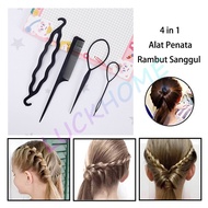 4PCS BANGGULAN TOOLS SALON TOOLS DECORATIVE HAIR STYLING FOR WOMEN 4 in 1 HAIR BRAIDED STYLING TOOLS