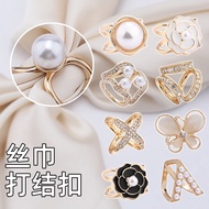 Zrb Three-Dimensional Silk Scarf Buckle Small Size Scarf Buckle ins Simple Scarf Buckle Bow Knotted 