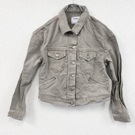 古著Old Navy 米色骷髏印花牛仔夾克/外套，M 碼