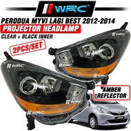 WRC Myvi Lagi Best 2012 - 2014 Projector Headlamp ( Clear + Black )