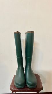 鞋⇛法國Aigle超柔軟橡膠雨靴 絕版綠色（Aigle Rubber Rain Boots）