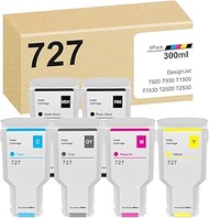 727 Ink Cartridges 300ml (6-Pack/MBK/C/M/Y/PB/G) - Compatible for 727 Ink 6PK 727 300ml Ink Cartridg